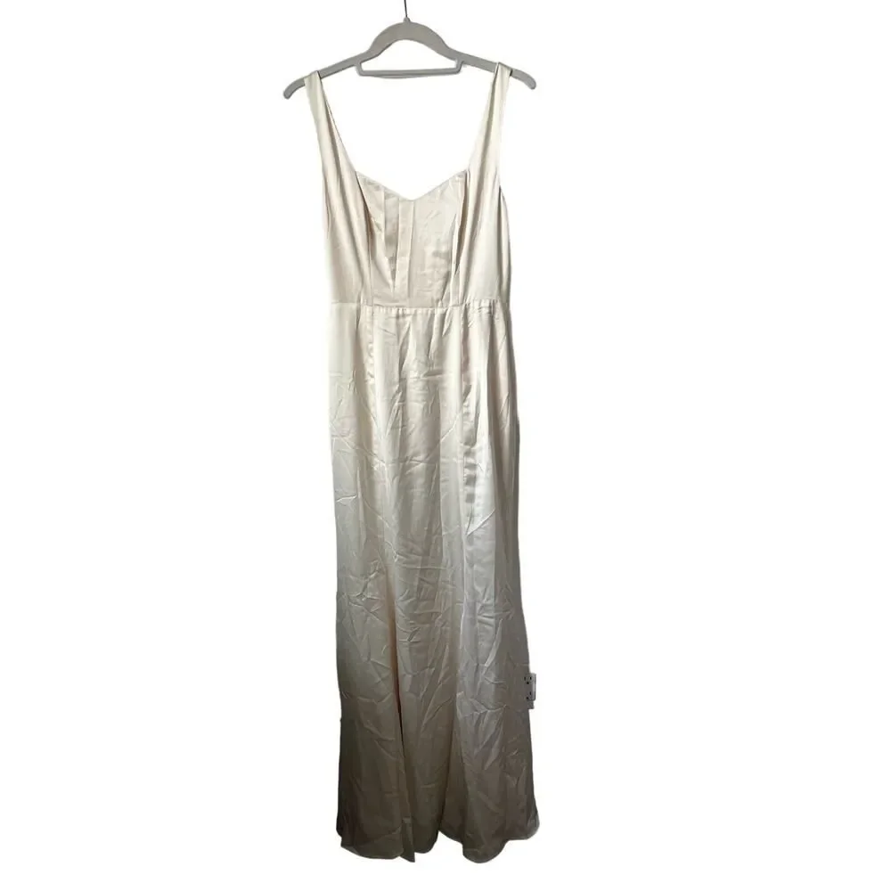 Reformation Payton Satin Dress in Fior Di Latte - new with tags - Picture 2 of 8
